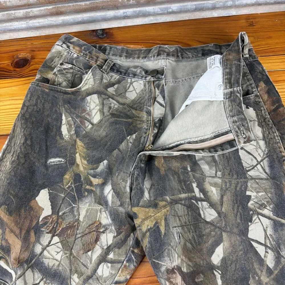 Vintage 90s Wrangler Real Tree Camo Pants Double Knee Straight Leg Men’s 40x30